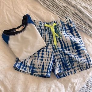 Kids Blue Tie-Dye Swim Set